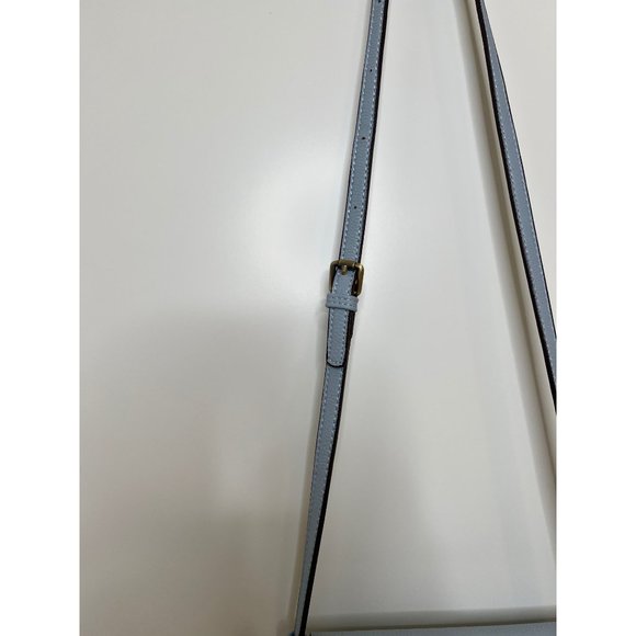 Anthropologie blue vegan shoulder handbag with tassel adjustable strap - Picture 3 of 11